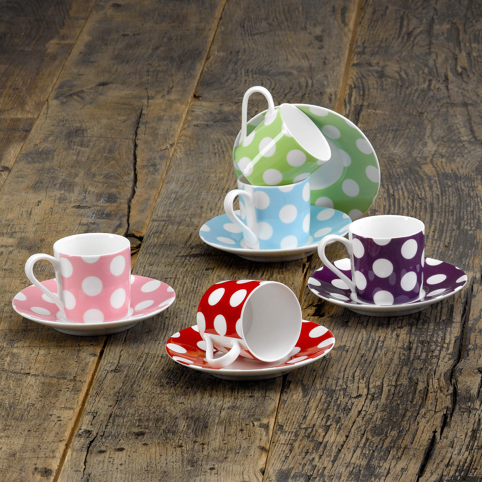 Porcelain Spotty Espresso Cup & Saucer