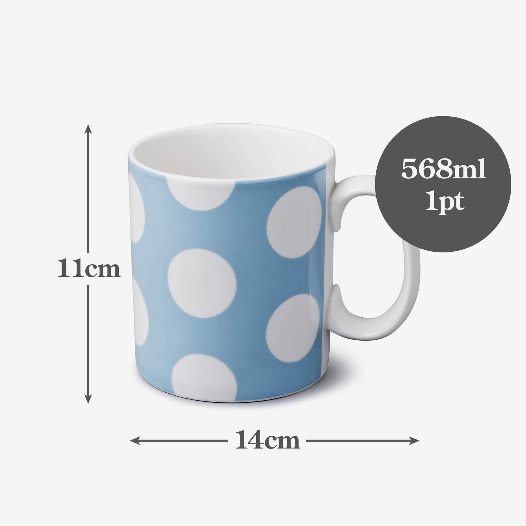 Porcelain Spotty Mug, 1 Pint