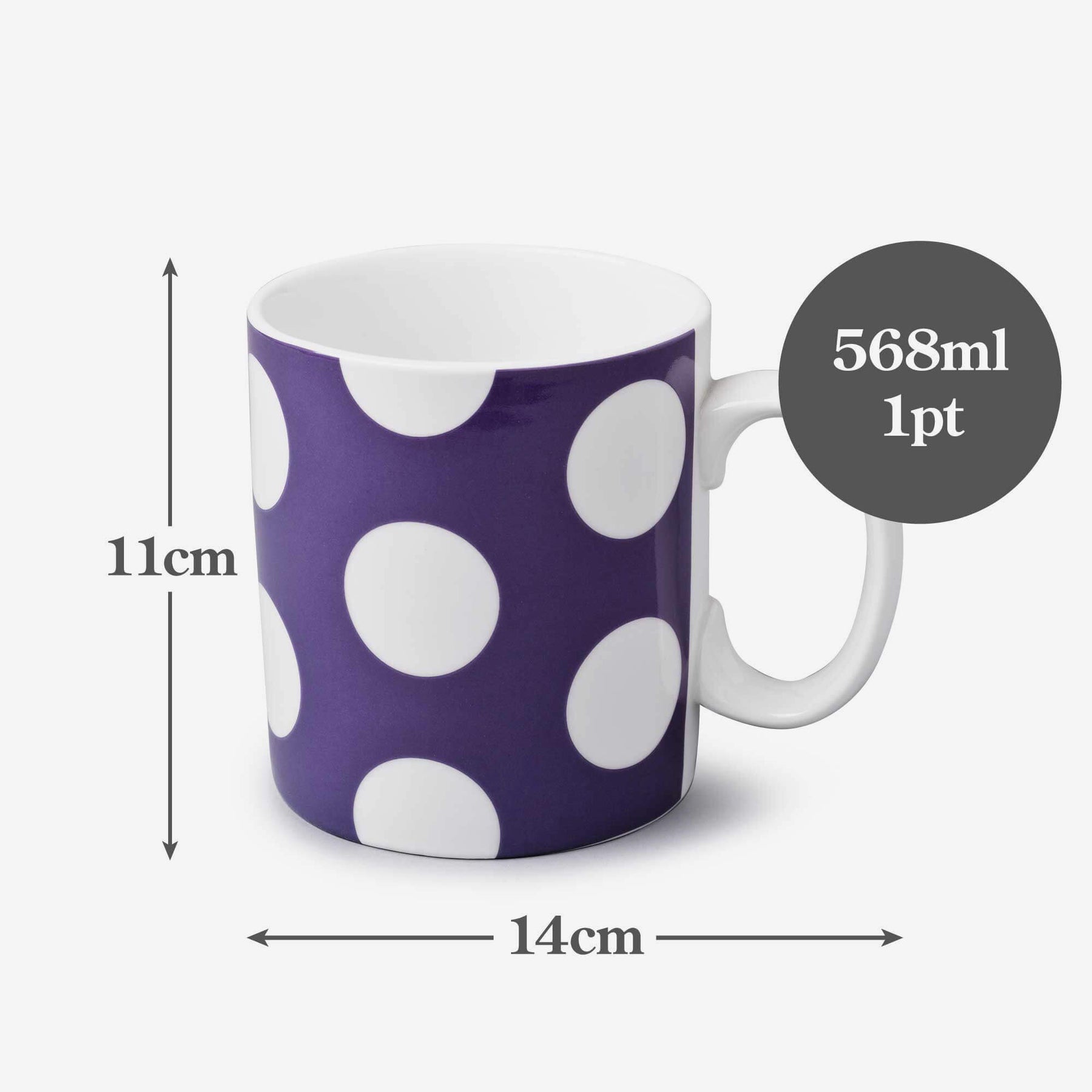 Porcelain Spotty Mug, 1 Pint