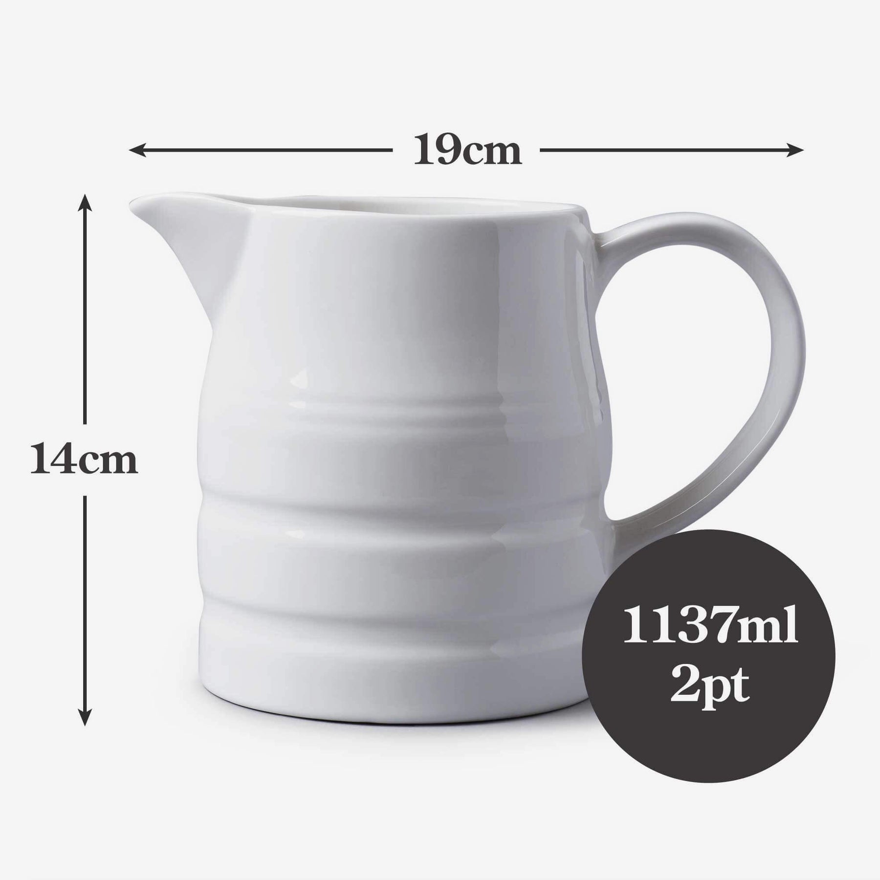 Porcelain Traditional Churn Jug, Available in 5 Sizes