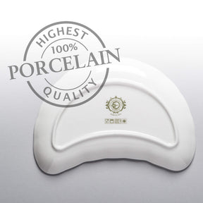 Porcelain Crescent Shaped Ribbed Side Dish