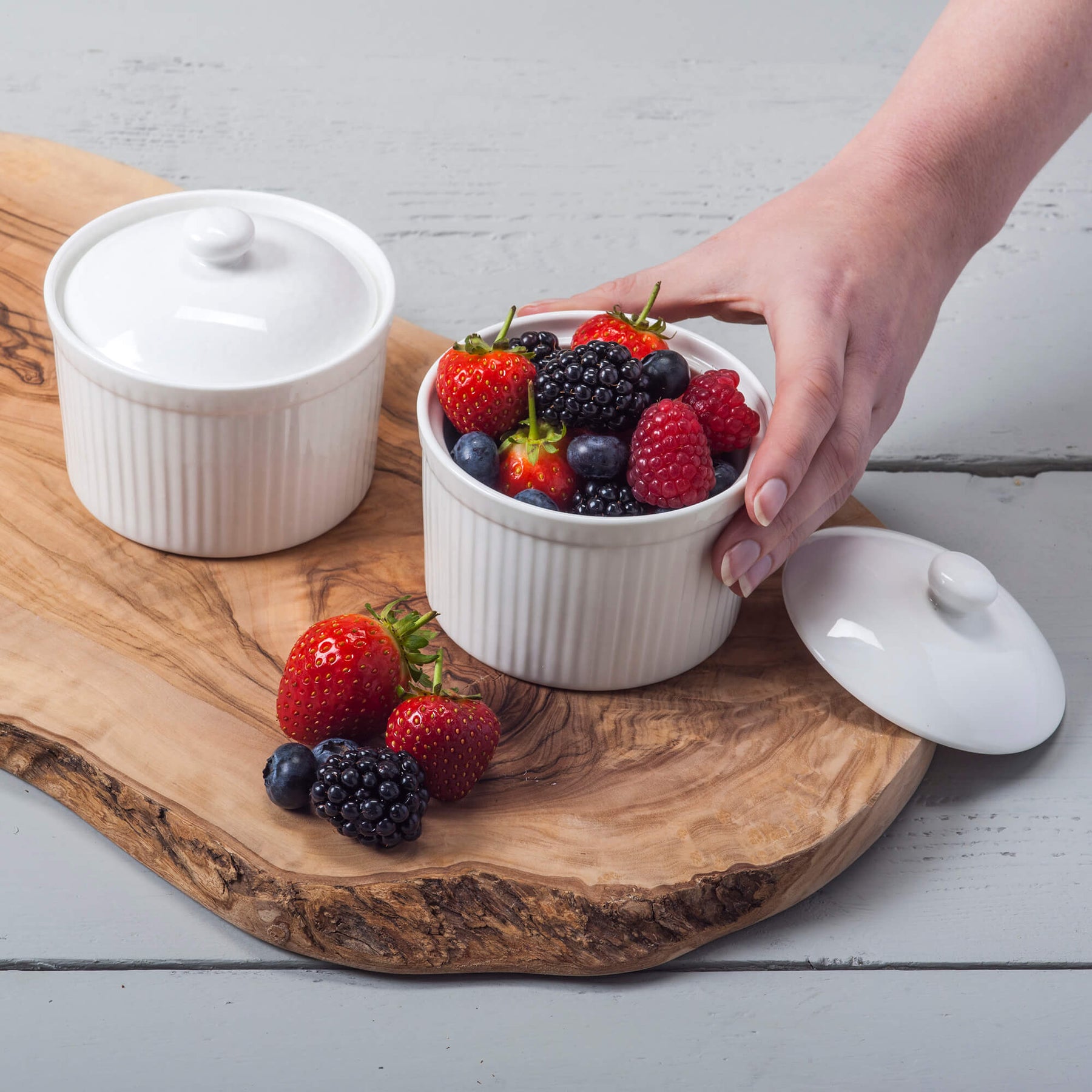 Porcelain Ramekin with Lid, Available in 2 Sizes