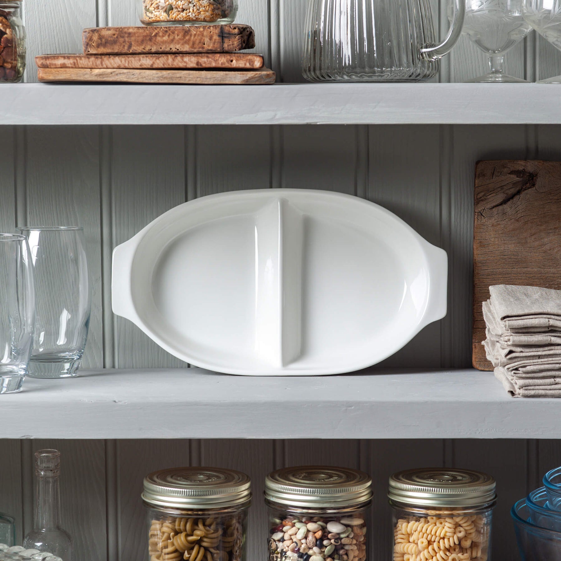 Porcelain Large Divided Dish, Available in 2 Sizes