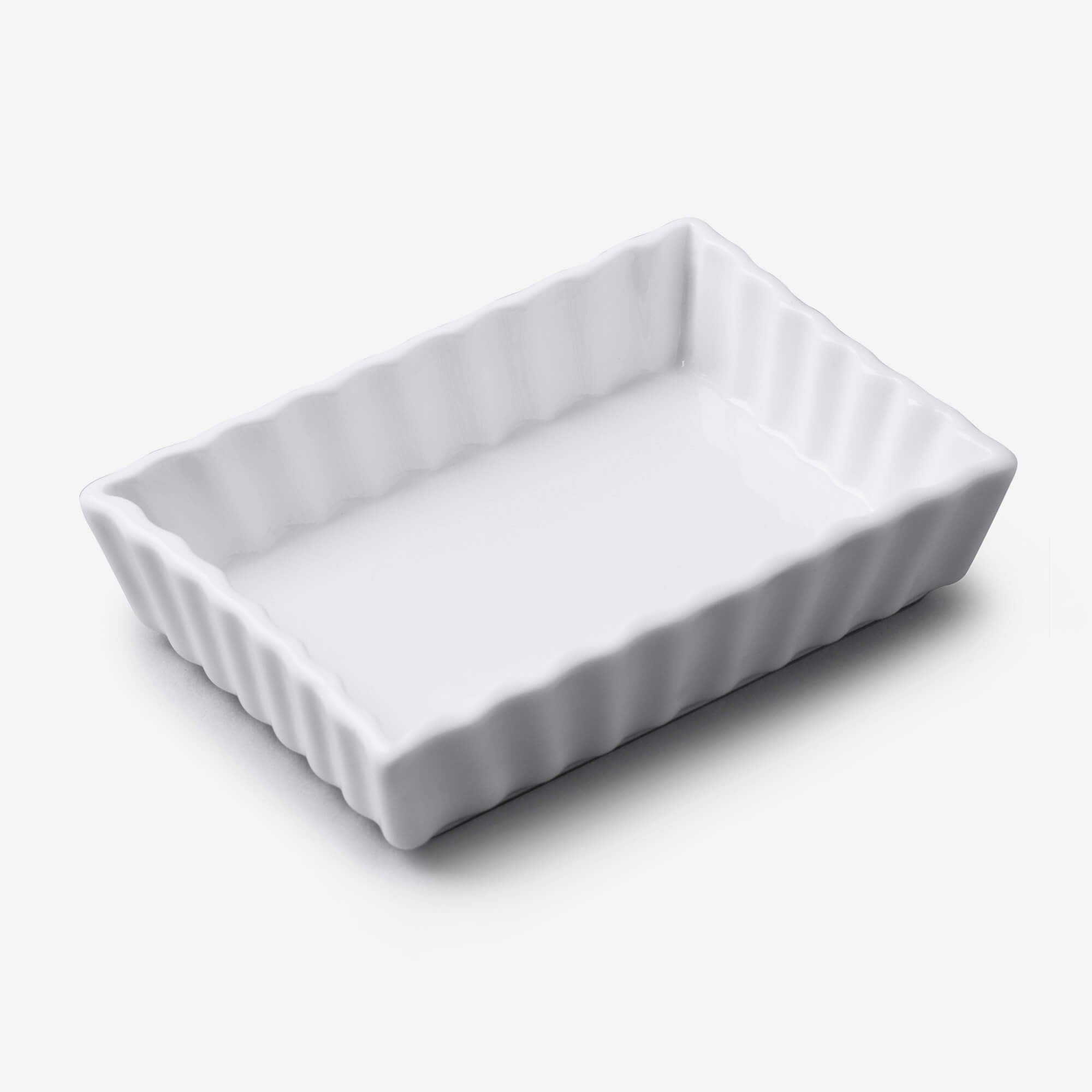 WM Bartleet Wave Rectangular Flan Dish | Porcelain Bakeware