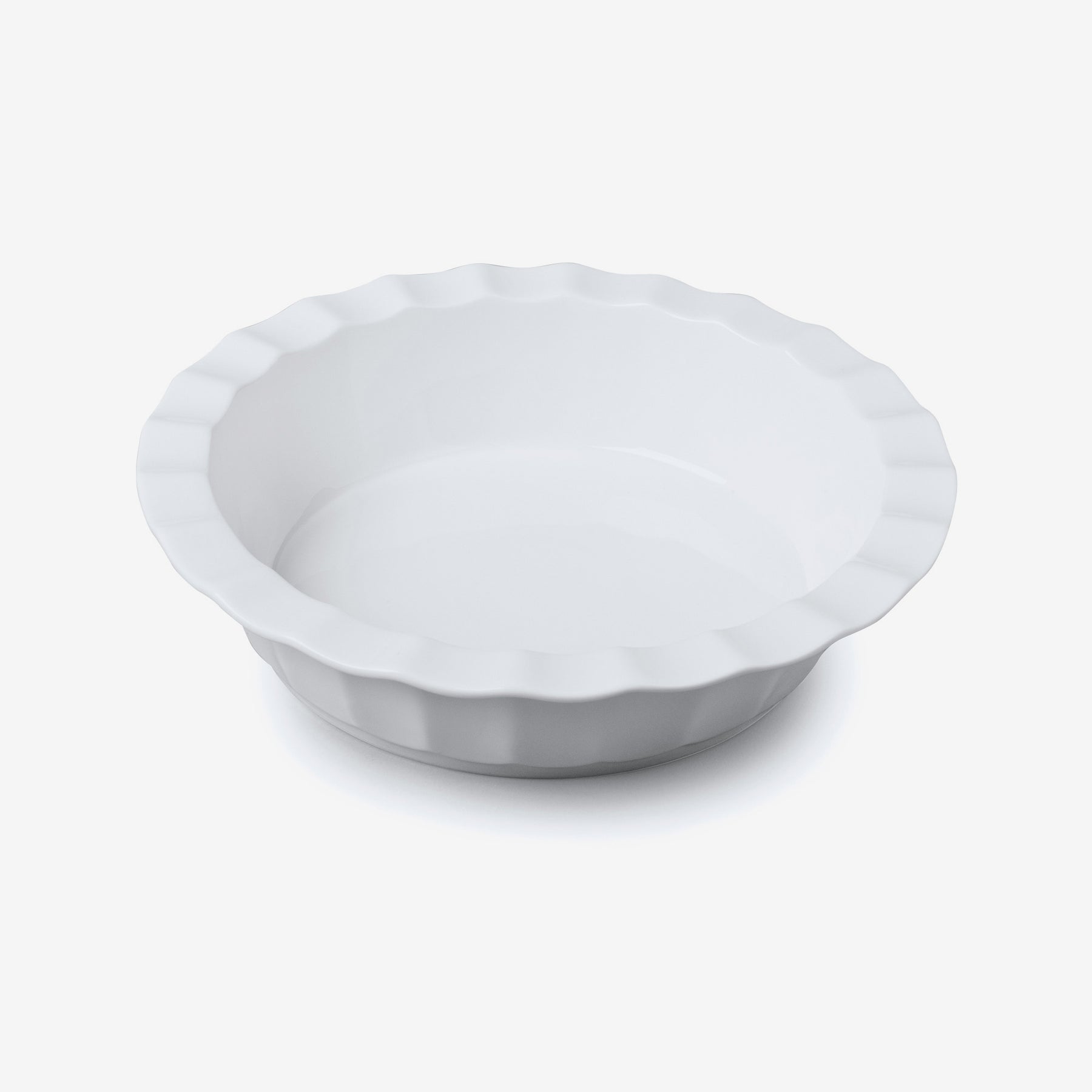 Porcelain Deep Round Crinkle Rim Pie Dish, Available in 2 Sizes