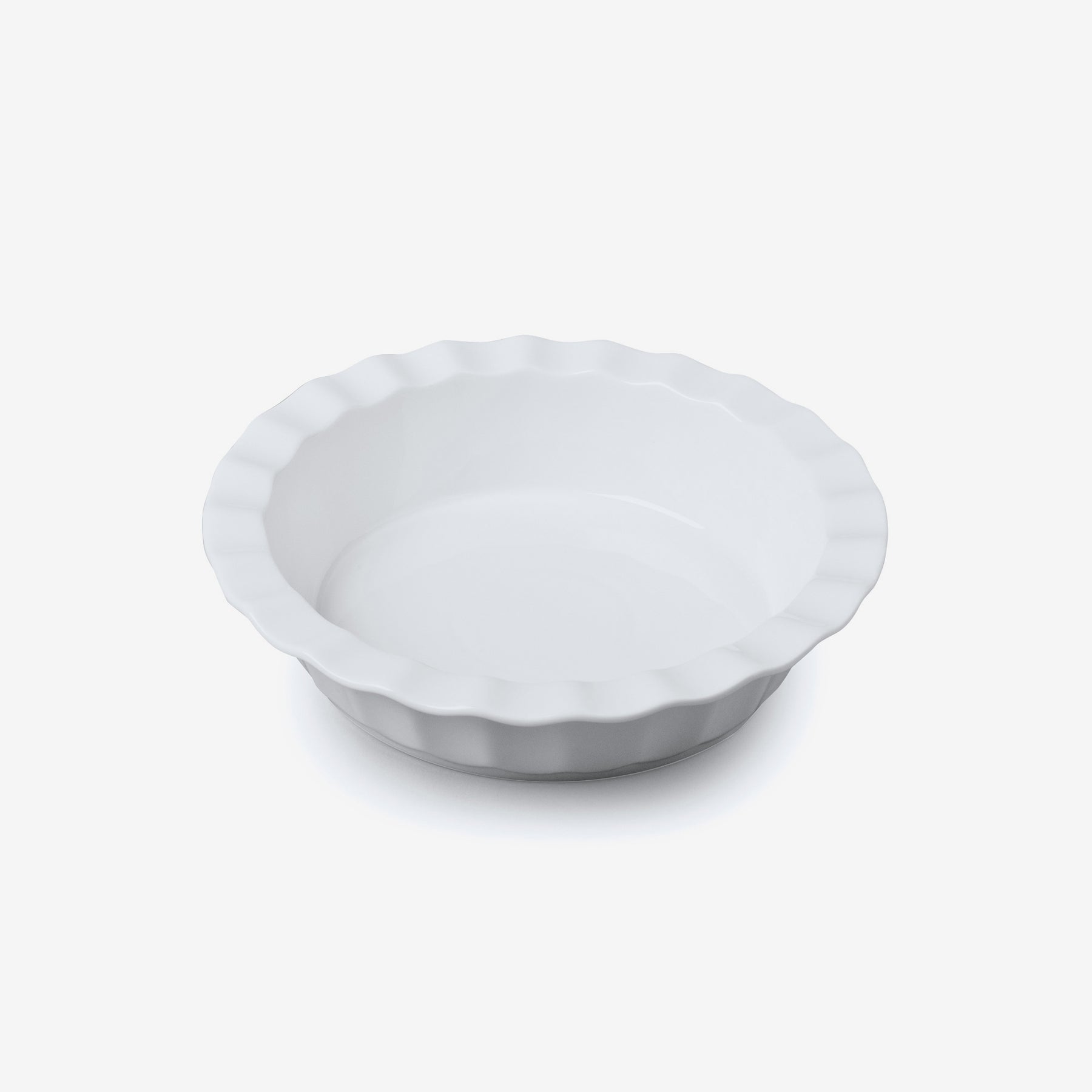 Porcelain Deep Round Crinkle Rim Pie Dish, Available in 2 Sizes