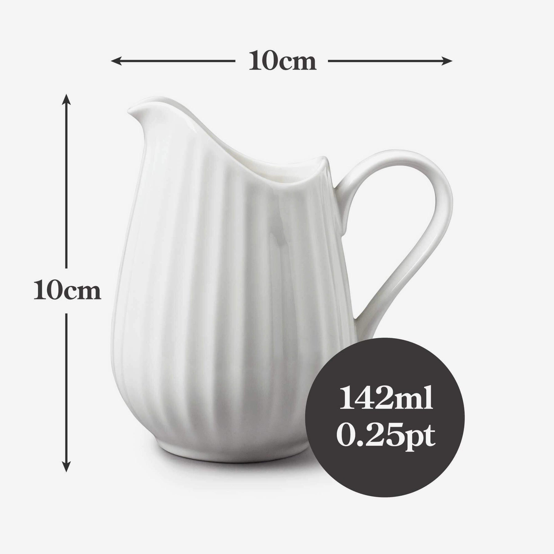 Porcelain Fluted Jug, Available in 3 Sizes