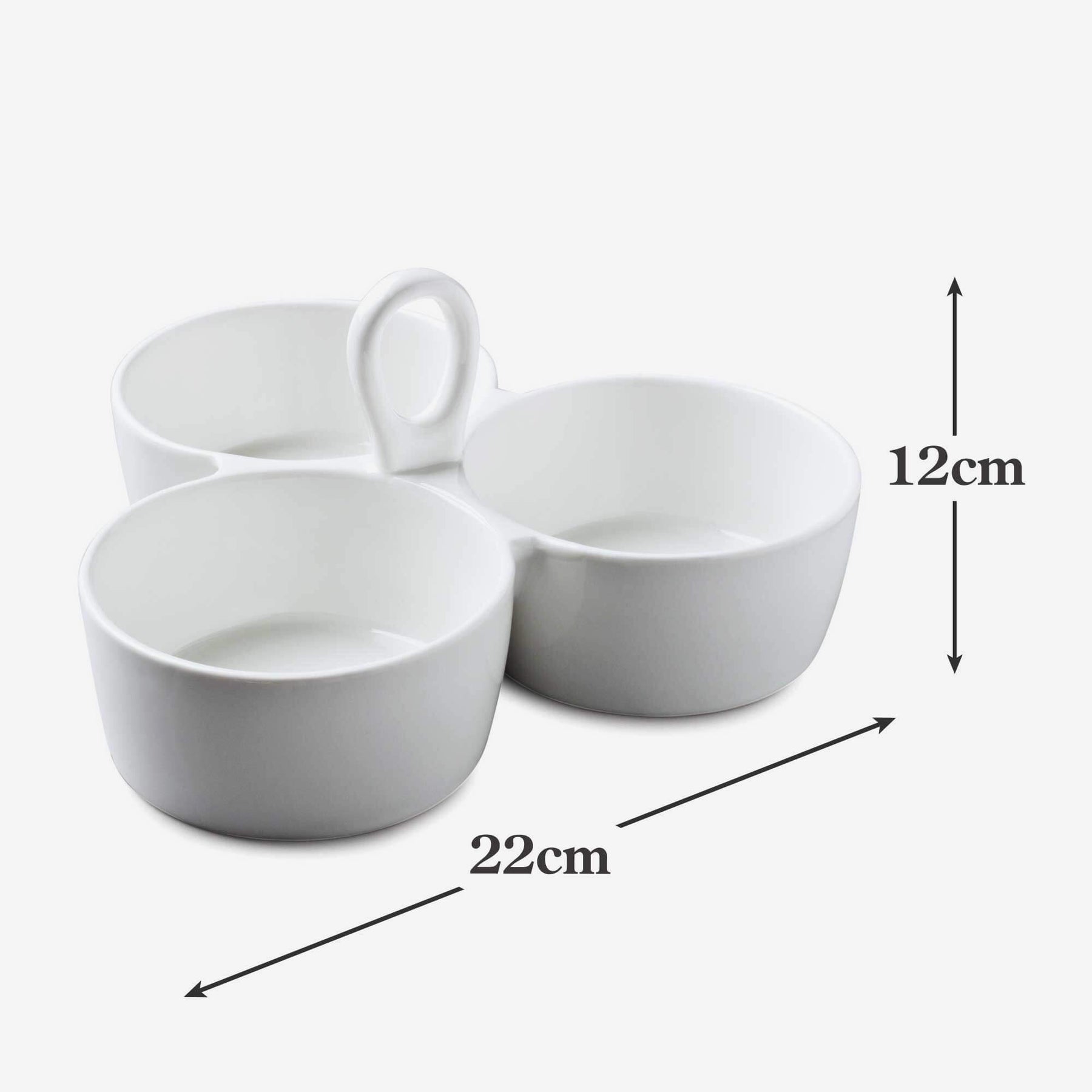 Porcelain 3 Part Serving Dish with Handle
