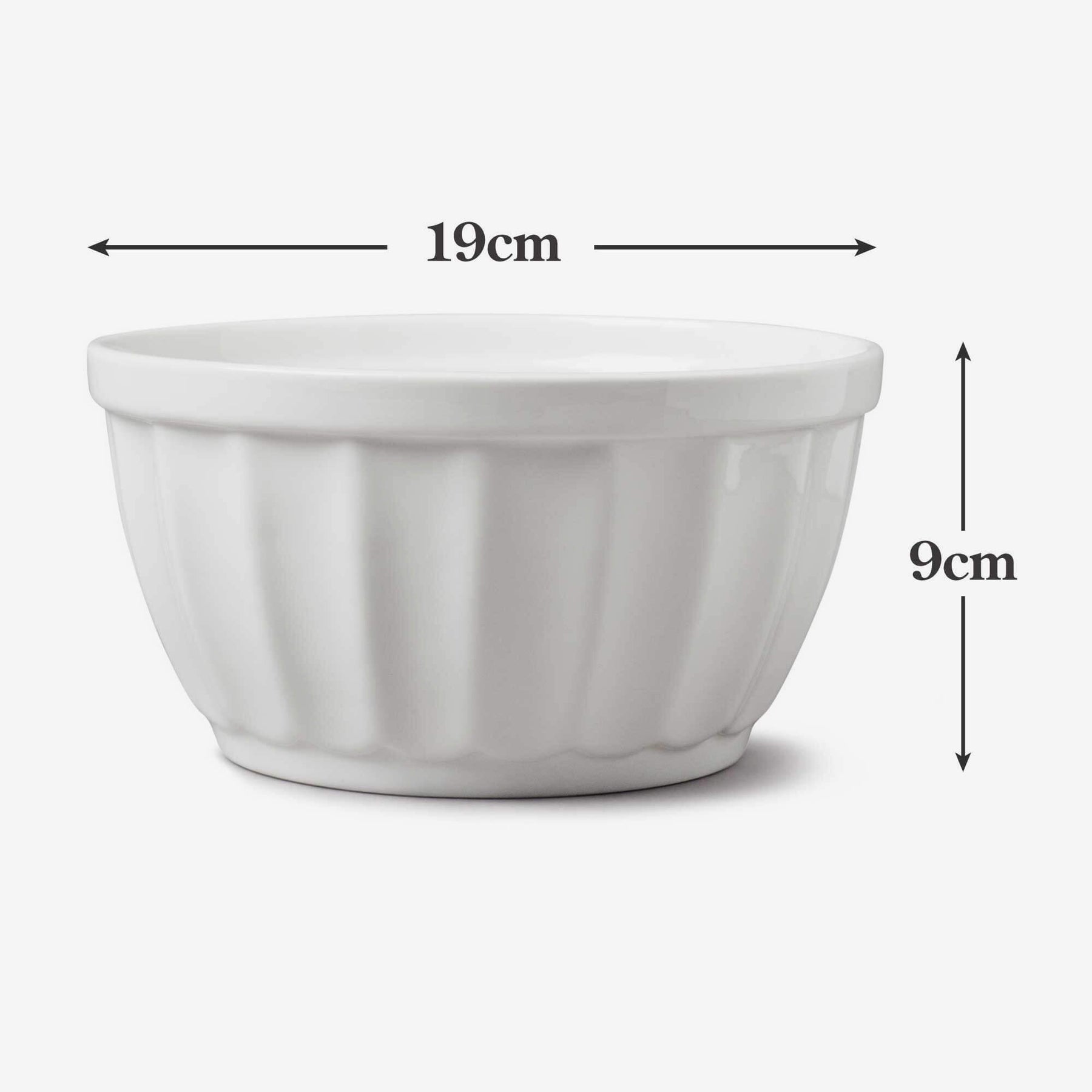 Porcelain Fluted Bowl, Available in 2 Sizes