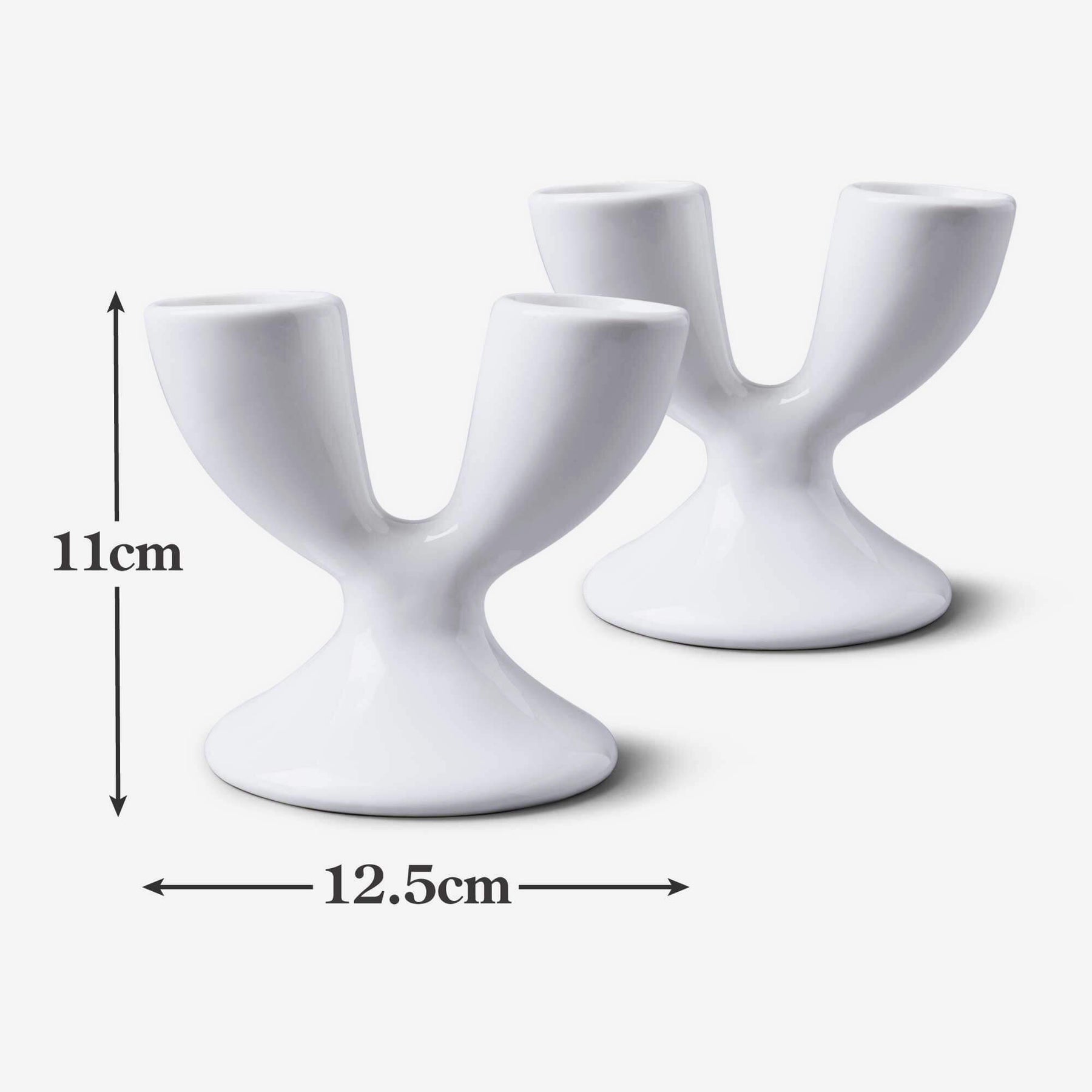 Porcelain Double Egg Cup, Set of 2