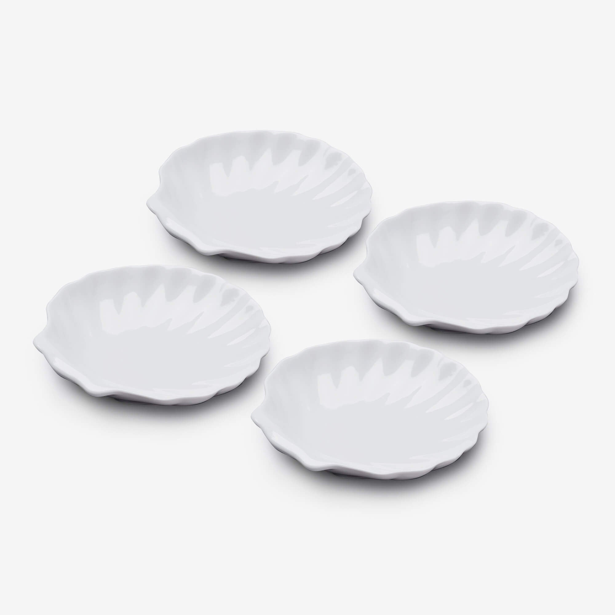 Porcelain Shell Dish (13cm), Set of 4