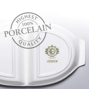 Porcelain Divided Dish, Set of 2