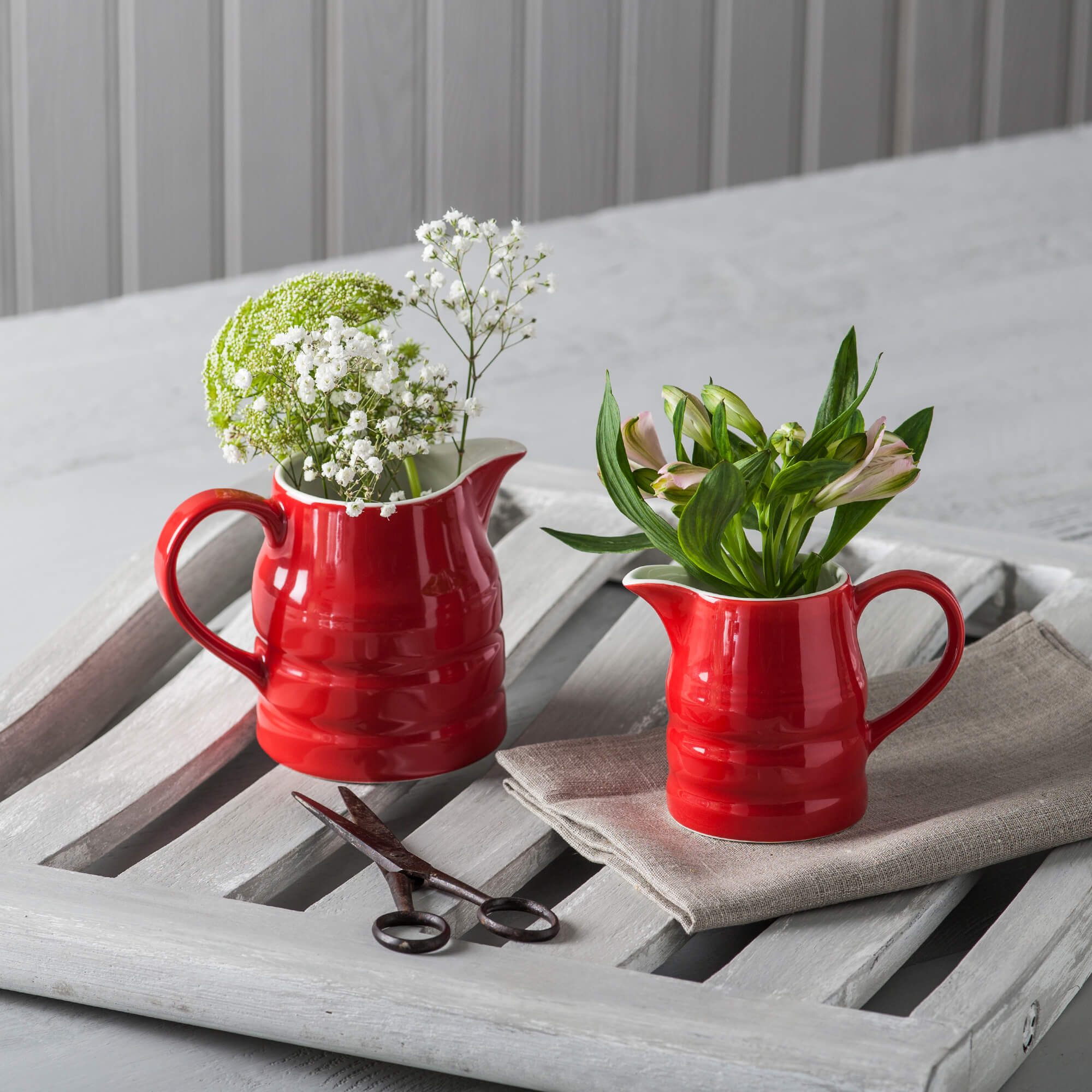 Wm Bartleet Porcelain Traditional Churn Jug, Set of 2