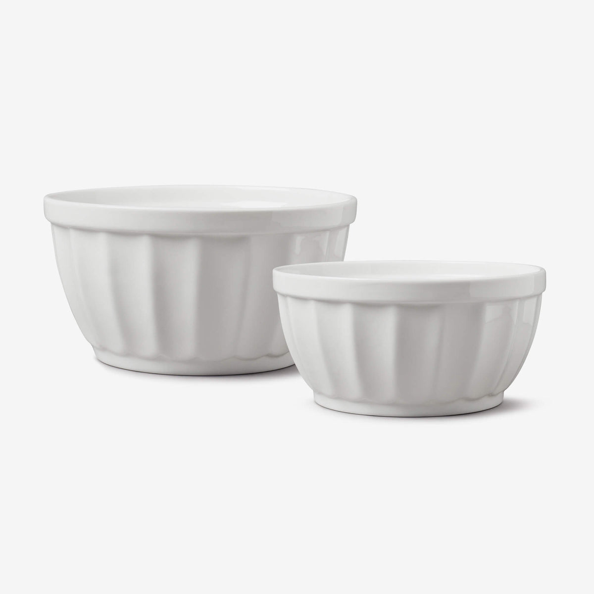 Porcelain Fluted Bowl, Set of 2
