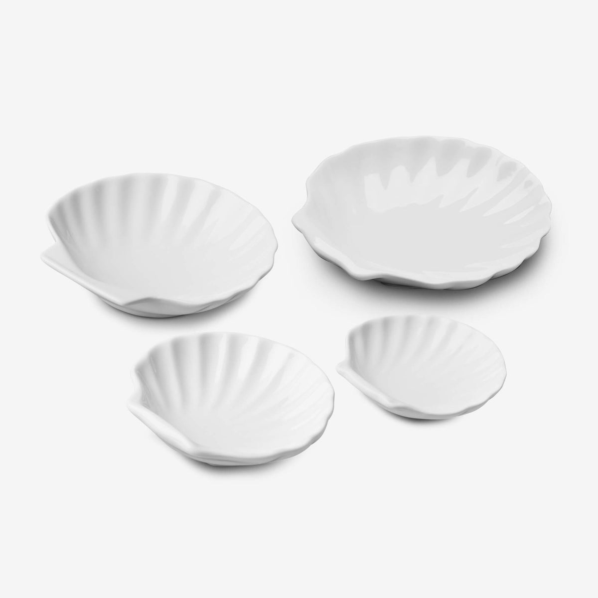 Porcelain Shell Dish, Set of 4