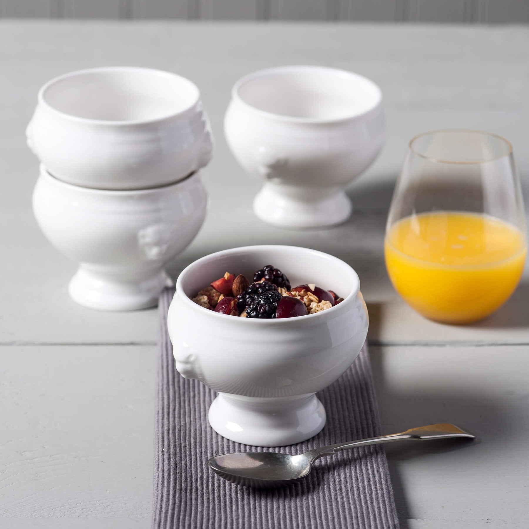 WM Bartleet & Sons Set 4 Mini Piatti In Porcellana Per Salsa E Condimenti - 10 Cm - Bianco