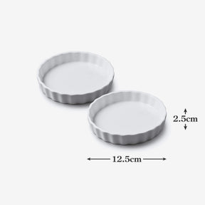 Porcelain Round Flan Dish (11cm), Set of 2