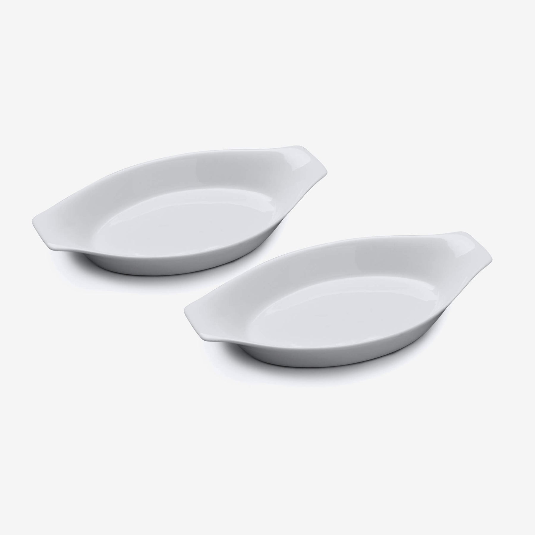 Porcelain Oval Gratin Dish (21cm), Set of 2