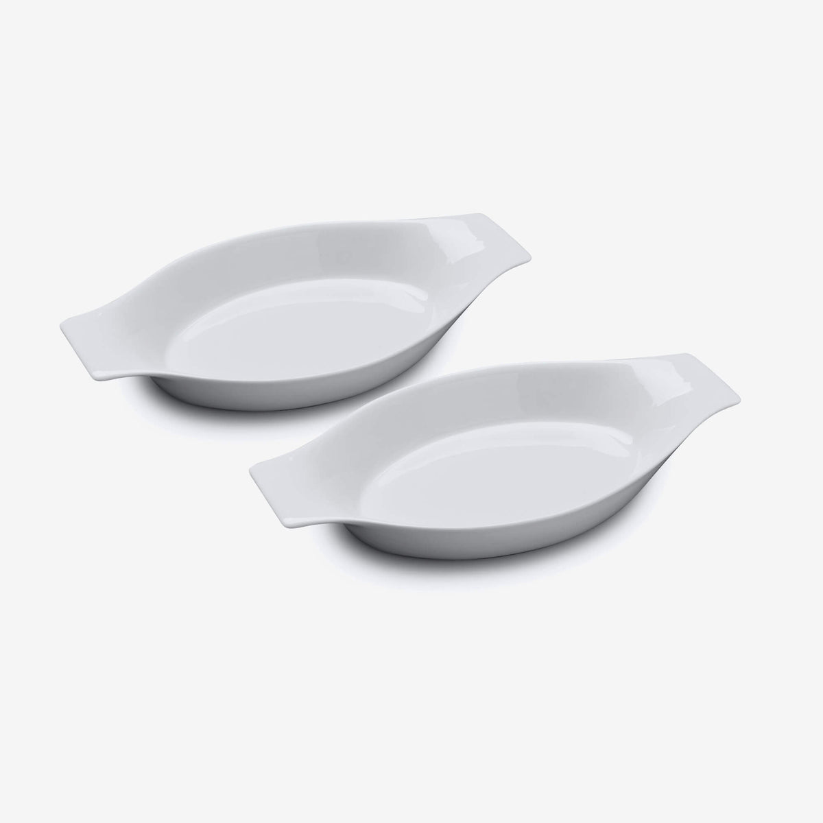 Porcelain Oval Gratin Dish (27cm), Set of 2