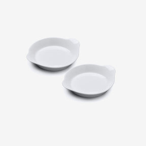 Porcelain Round Gratin Dish, Set of 2, Available in 3 Sizes