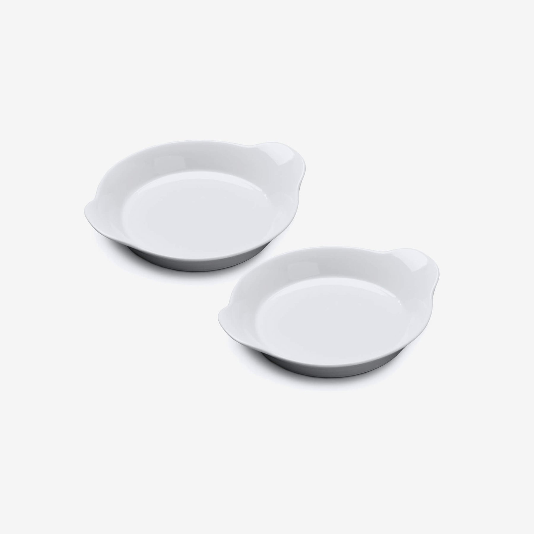 Porcelain Round Gratin Dish, Set of 2, Available in 3 Sizes