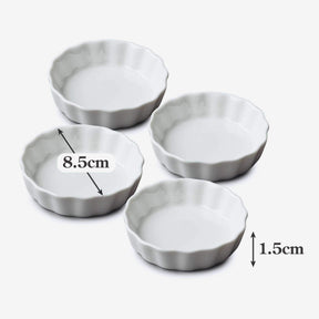 Porcelain Mini Flan Dish, Set of 4