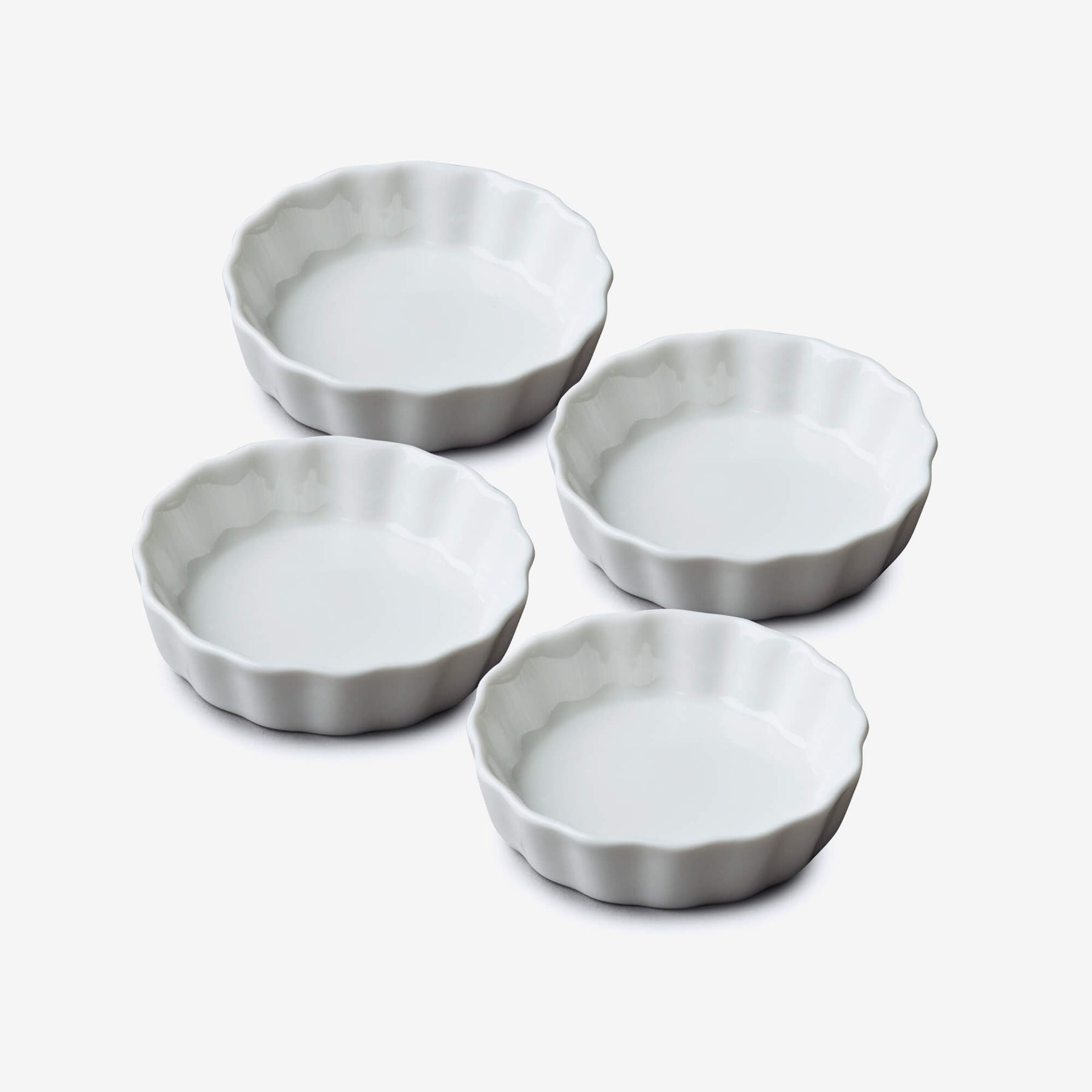 Porcelain Mini Flan Dish, Set of 4