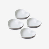Porcelain Mini Heart Shaped Dish, Set of 4