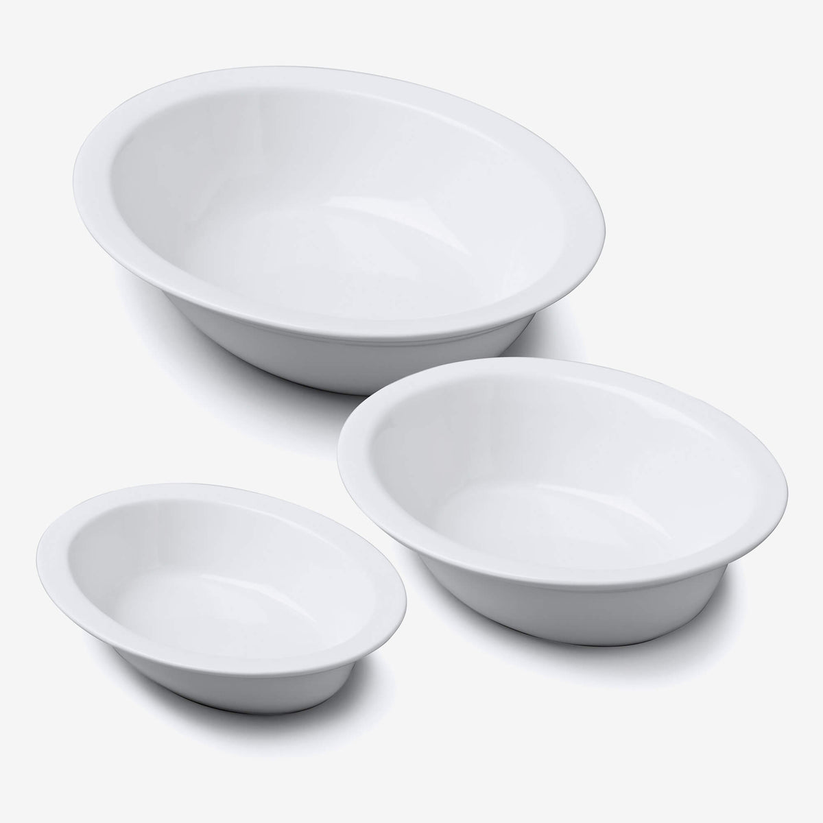 Porcelain Oval Pie Dish, Set of 3