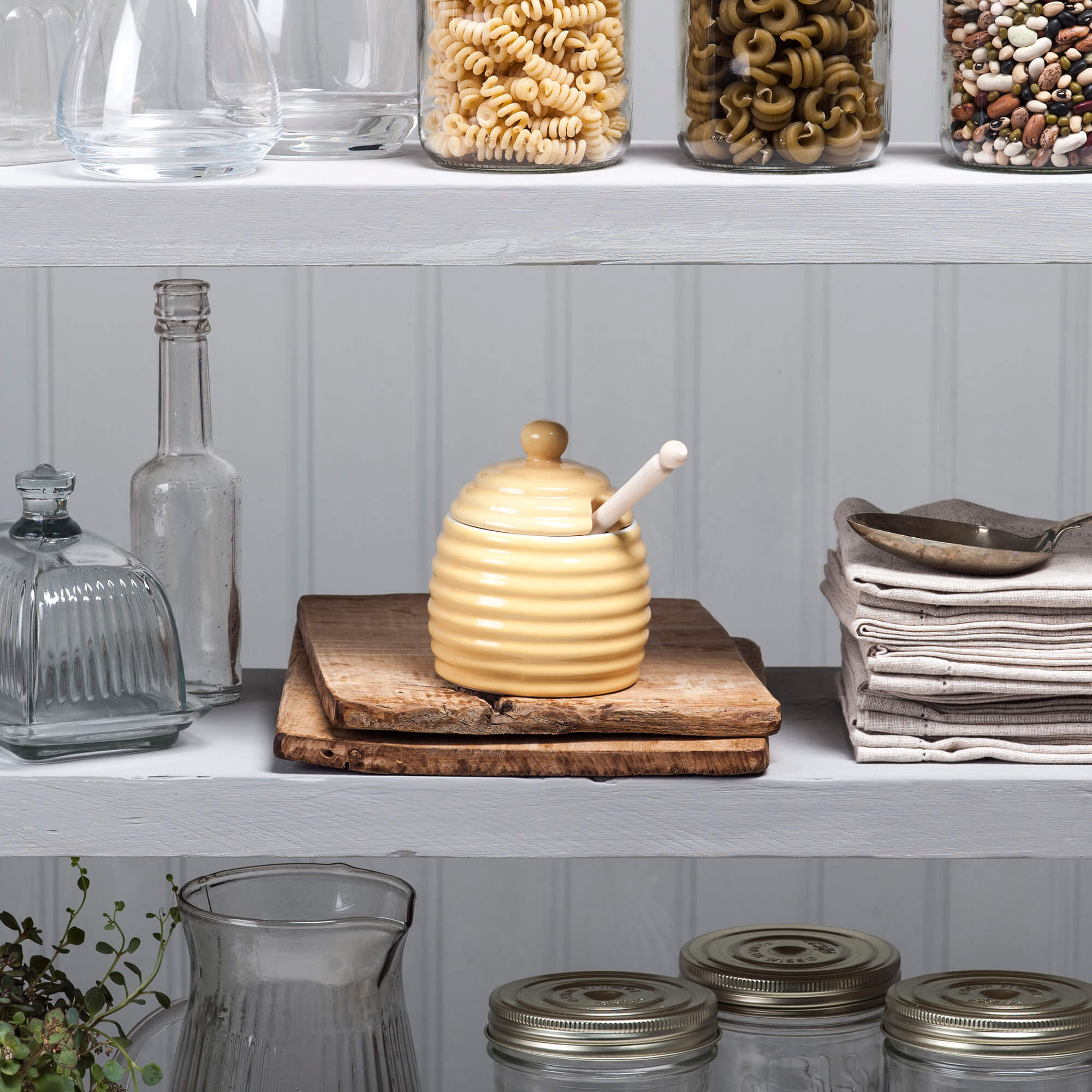 Wm Bartleet Honey Pot with dipper