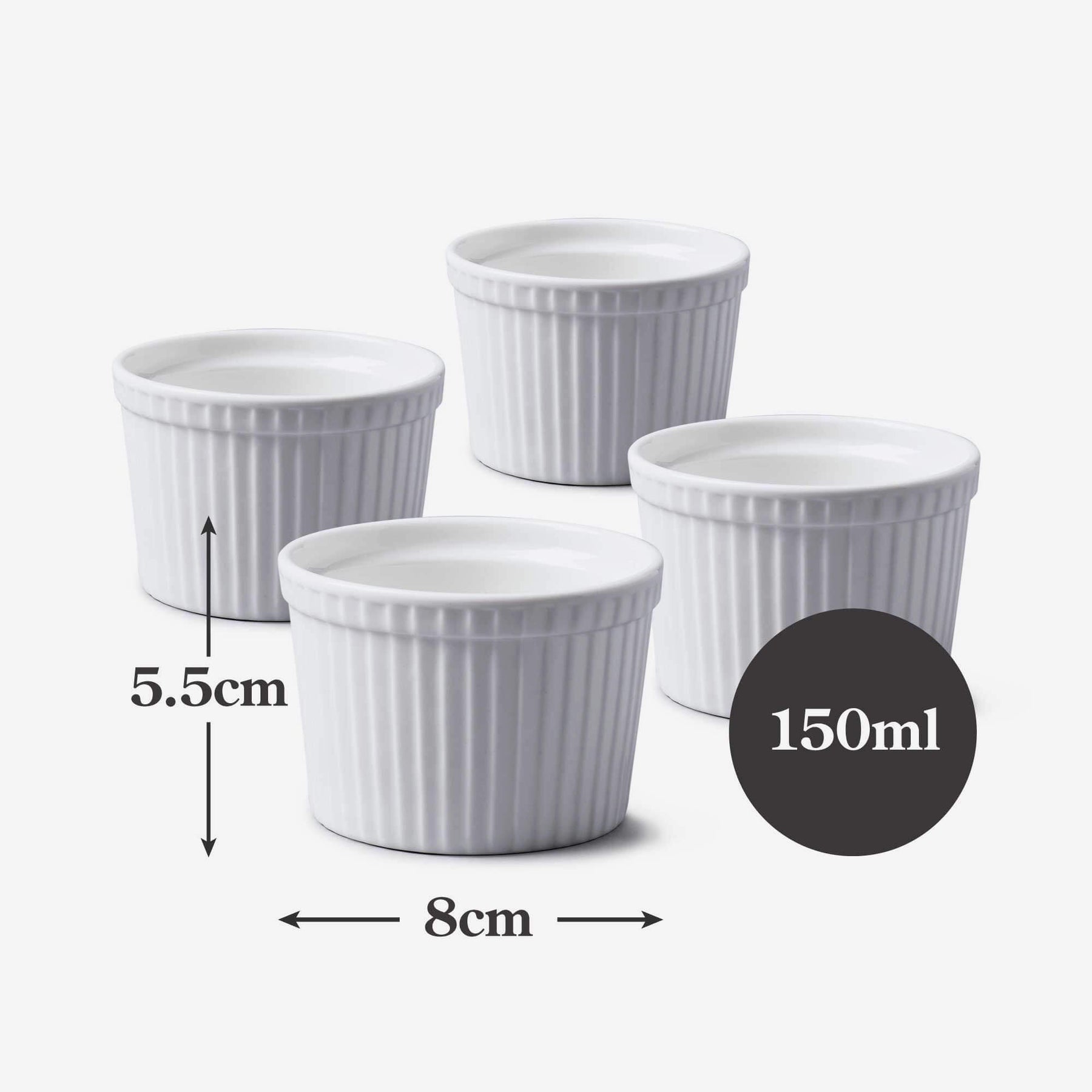 Porcelain Deep Ramekin (7cm), Set of 4