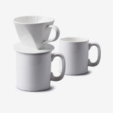 Porcelain Mug & Coffee Filter Cone Set