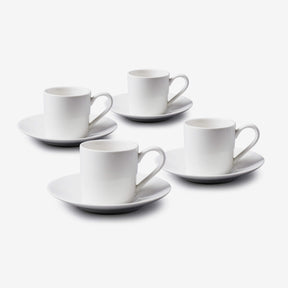 Porcelain Espresso Cup & Saucer, Set of 4