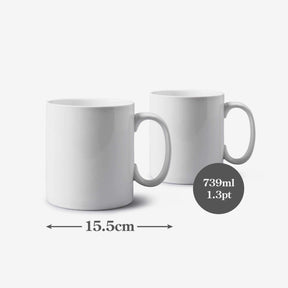 Porcelain Extra Large Original Mug, 1.2 Pint, Set of 2
