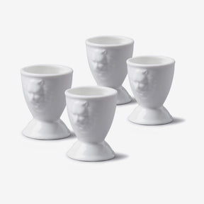 Porcelain Lion Head Single Egg Cup, Set of 4