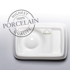 Porcelain Egg Plate with Spoon Holder, Set of 2