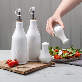 Porcelain Oil & Vinegar Bottles with Salt & Pepper Set