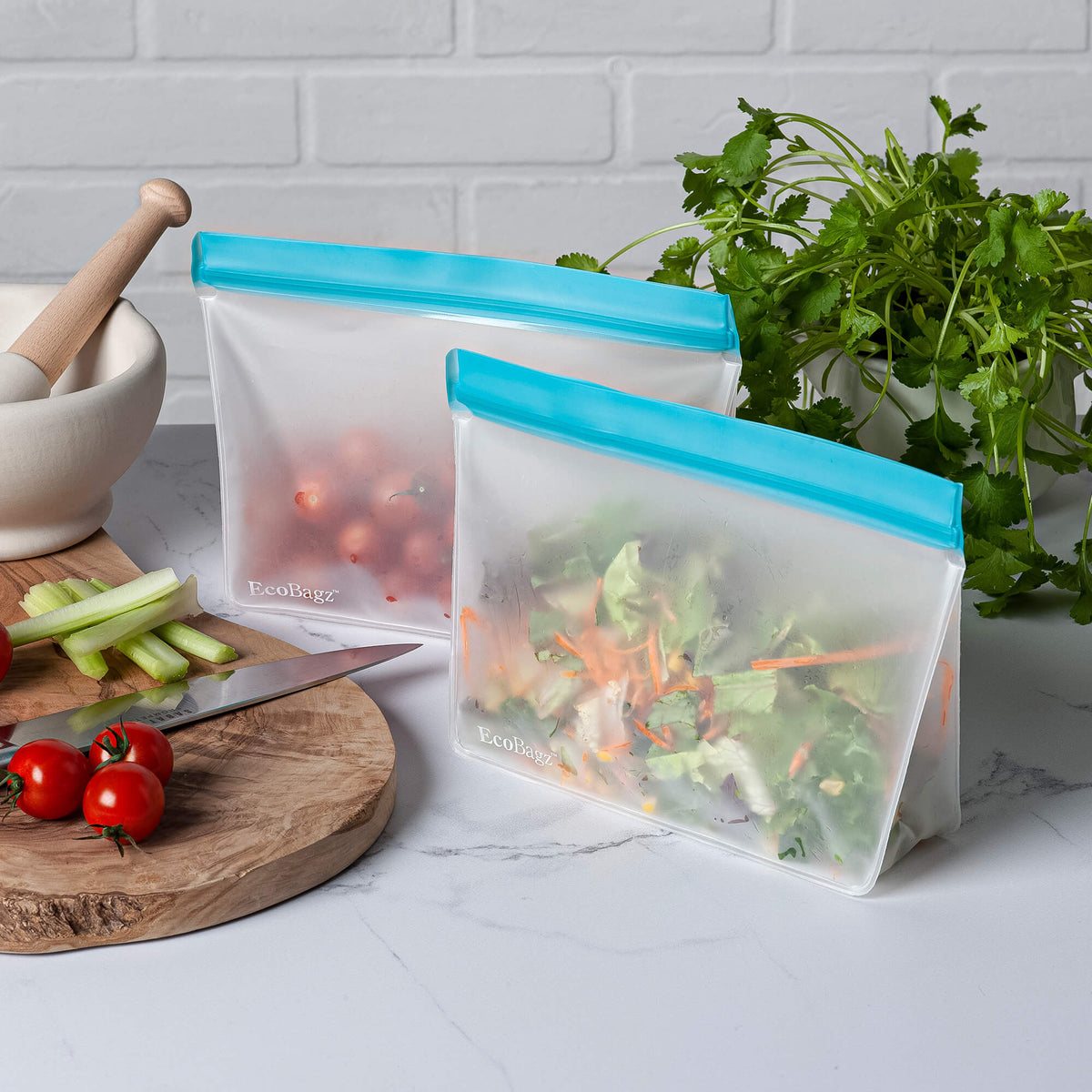 EcoBagz™ Reusable Food Storage Bags, 1.5L, Set of 2
