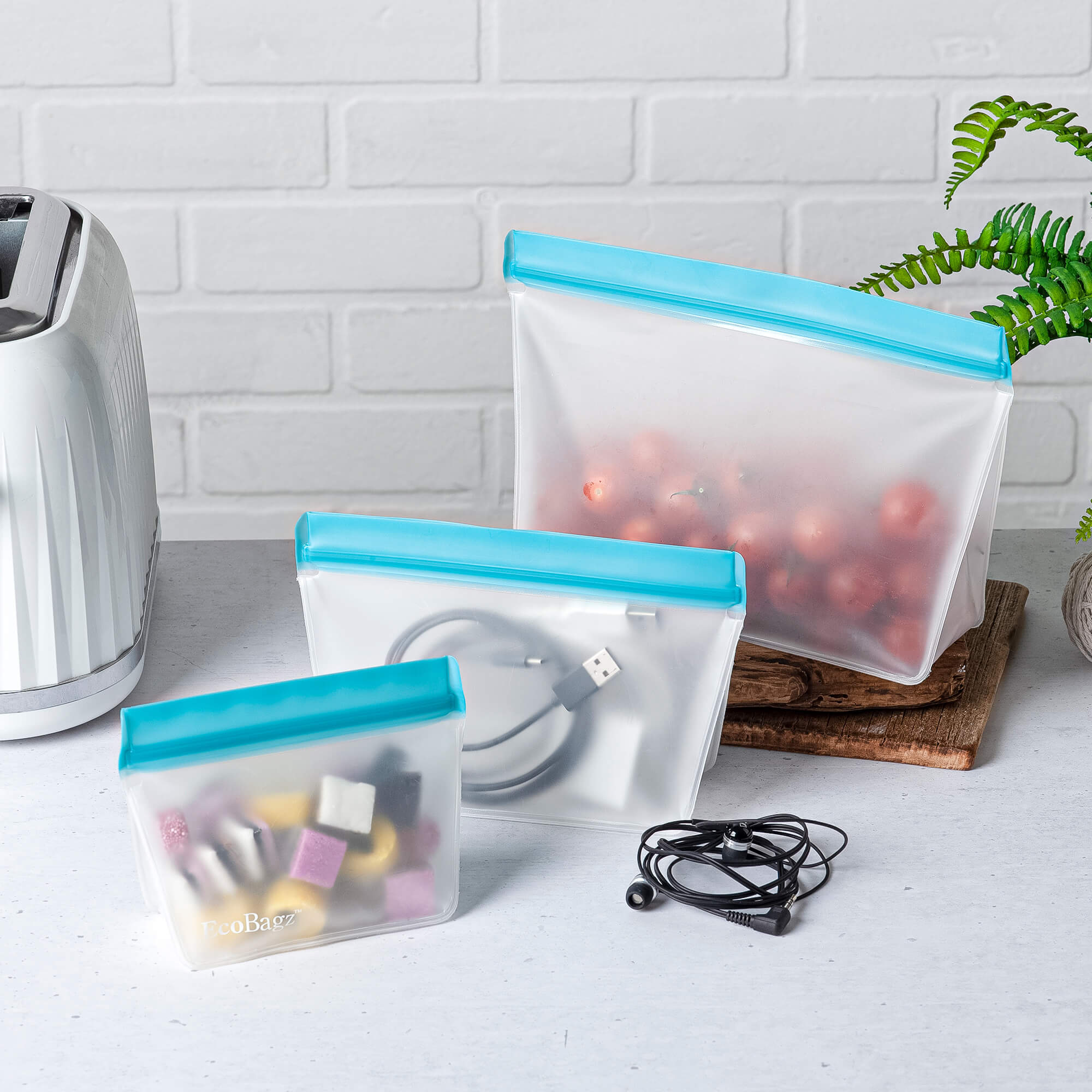 EcoBagz™ Reusable Food Storage Bags Starter Pack, Set of 3
