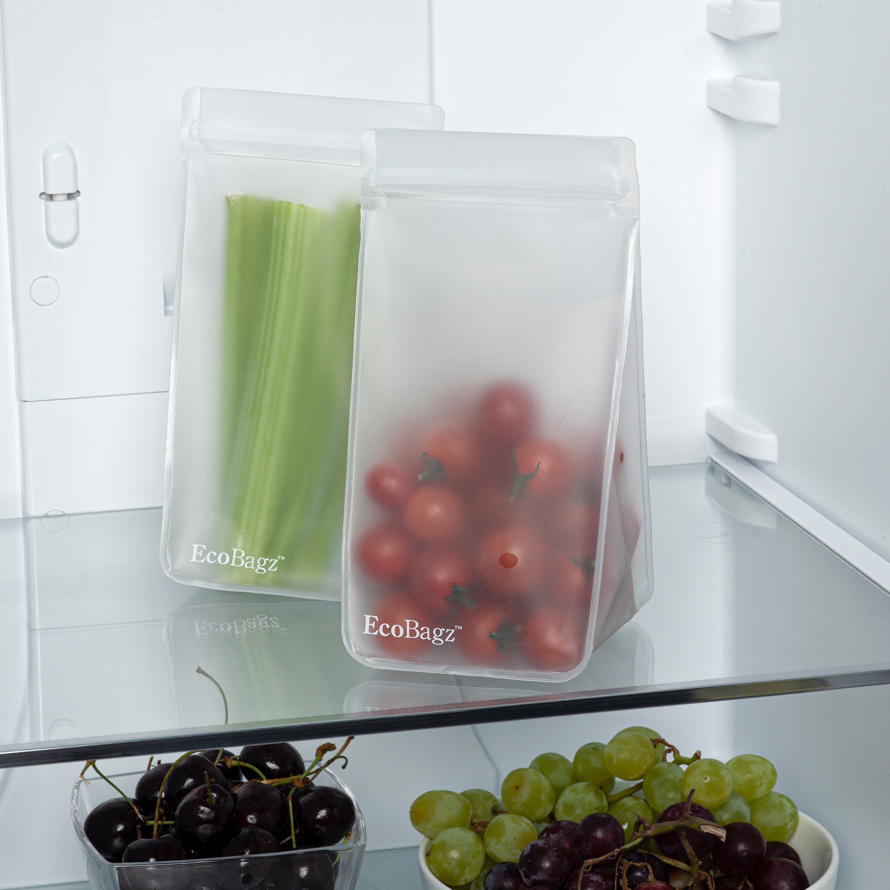 EcoBagz™ Reusable Food Storage Bags, Tall, 1L, Set of 2