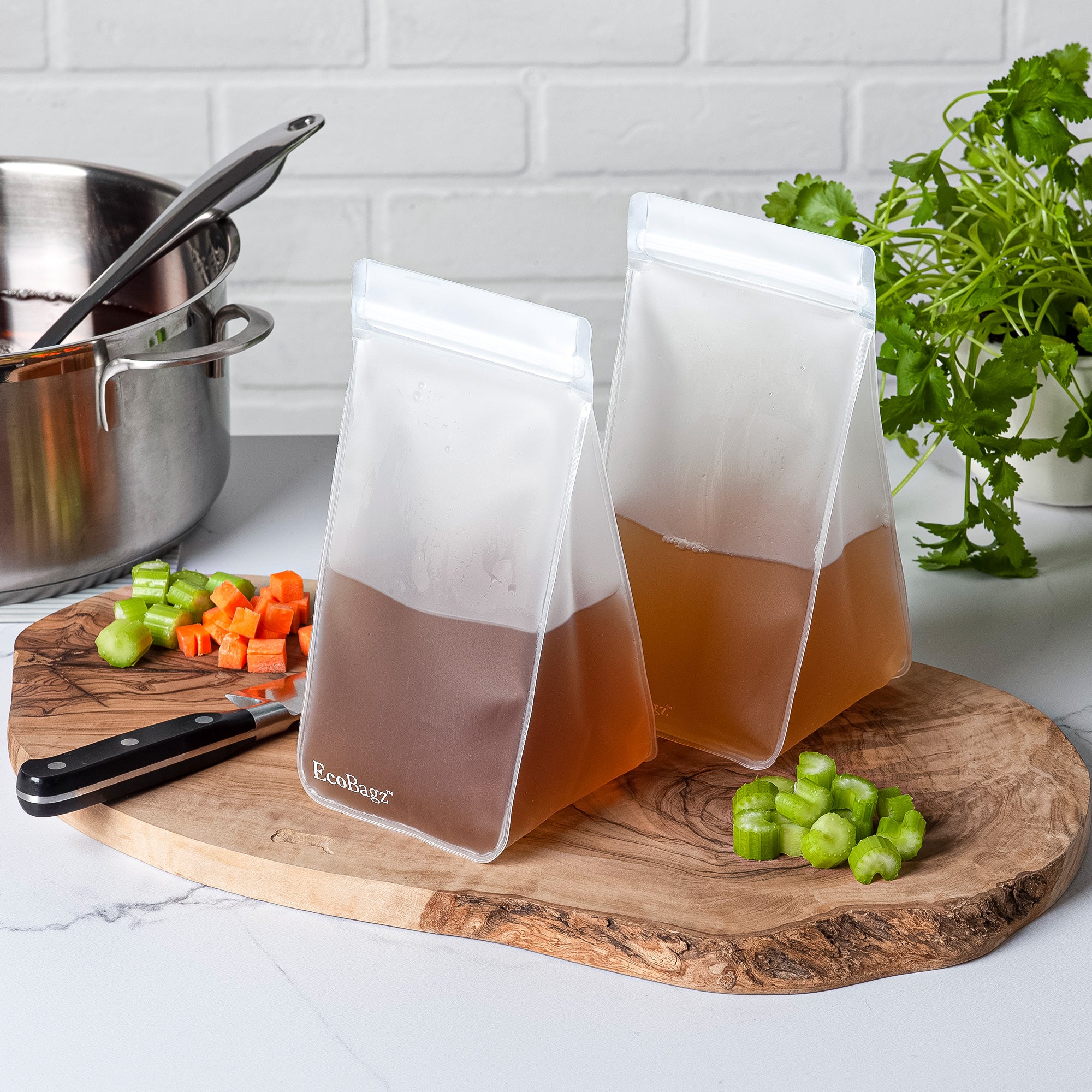 EcoBagz™ Reusable Food Storage Bags, Tall, 1L, Set of 2