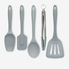 Silicone Kitchen Tongs, Slotted Turner, Spoon, Spatula Spoon & Spatula Set