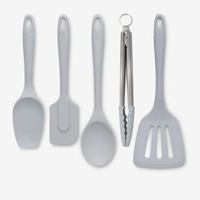 Silicone Kitchen Tongs, Slotted Turner, Spoon, Spatula Spoon & Spatula Set