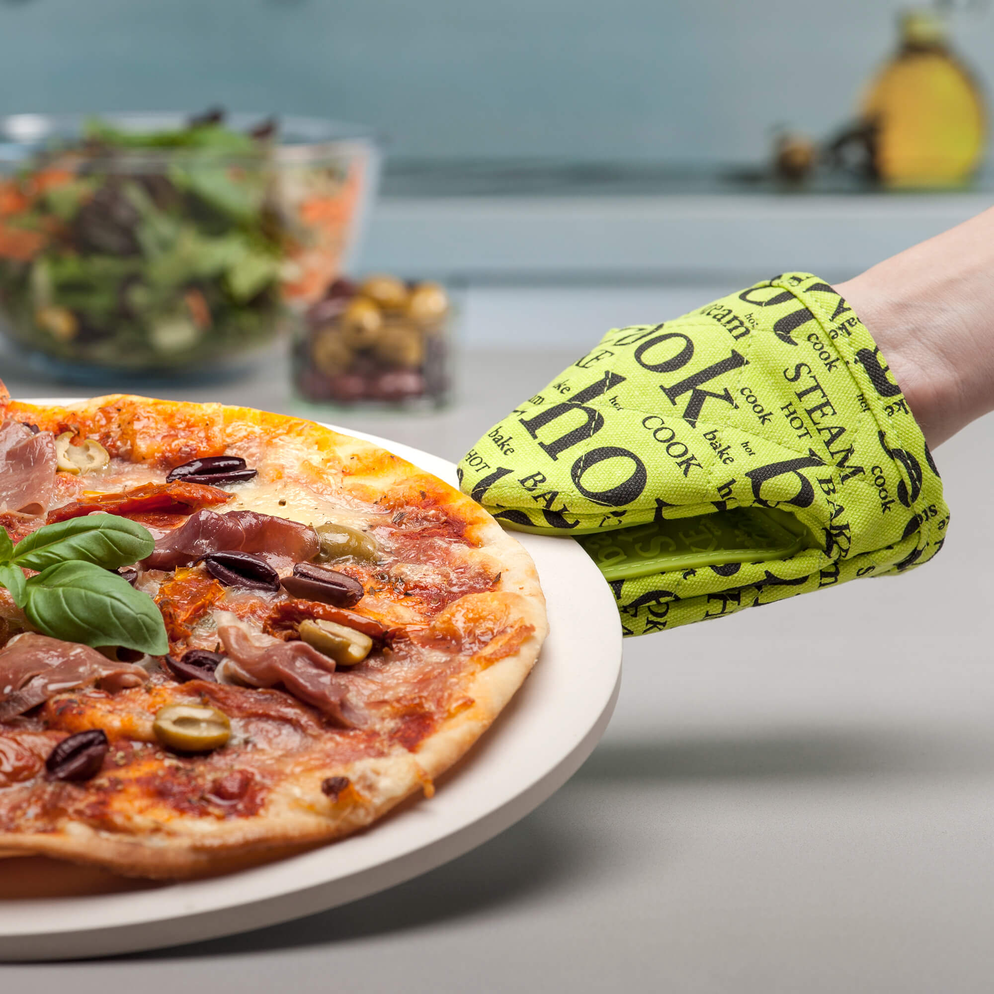 Zeal Silicone Hot Grab Mini Oven Mitt, Hot Print